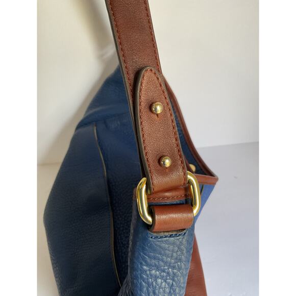 Isaac Mizrahi Blue and Brown Tote Bag - Picture 7 of 16